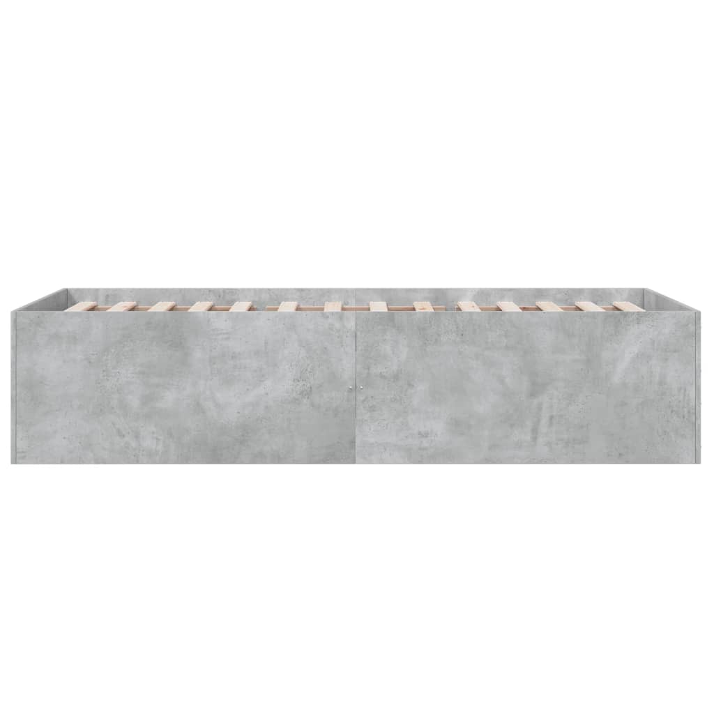 Bed Frame without Mattress Concrete Grey 75x190 cm Small Single