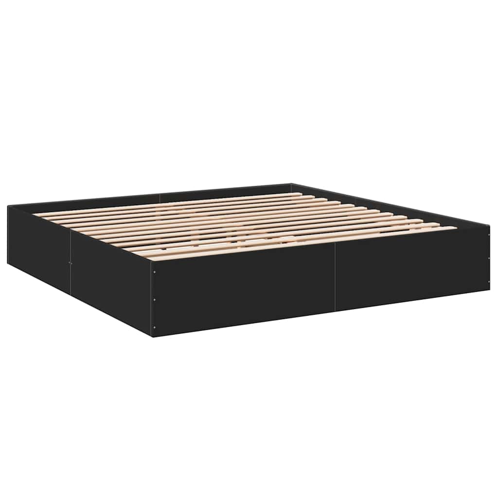 Bed Frame without Mattress Black 200x200 cm