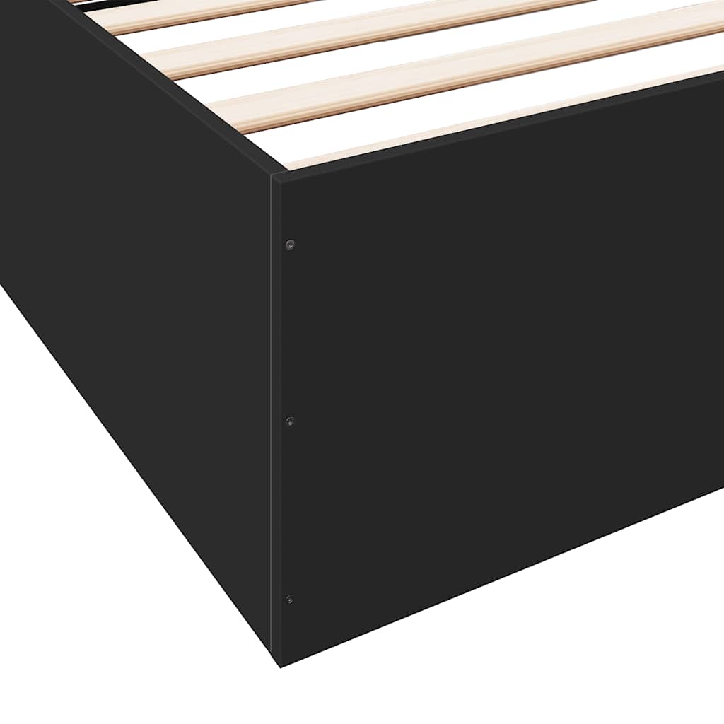 Bed Frame without Mattress Black 200x200 cm