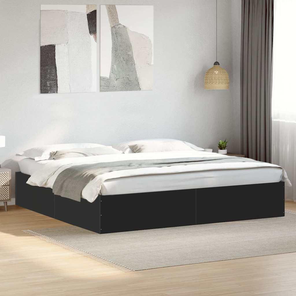 Bed Frame without Mattress Black 200x200 cm
