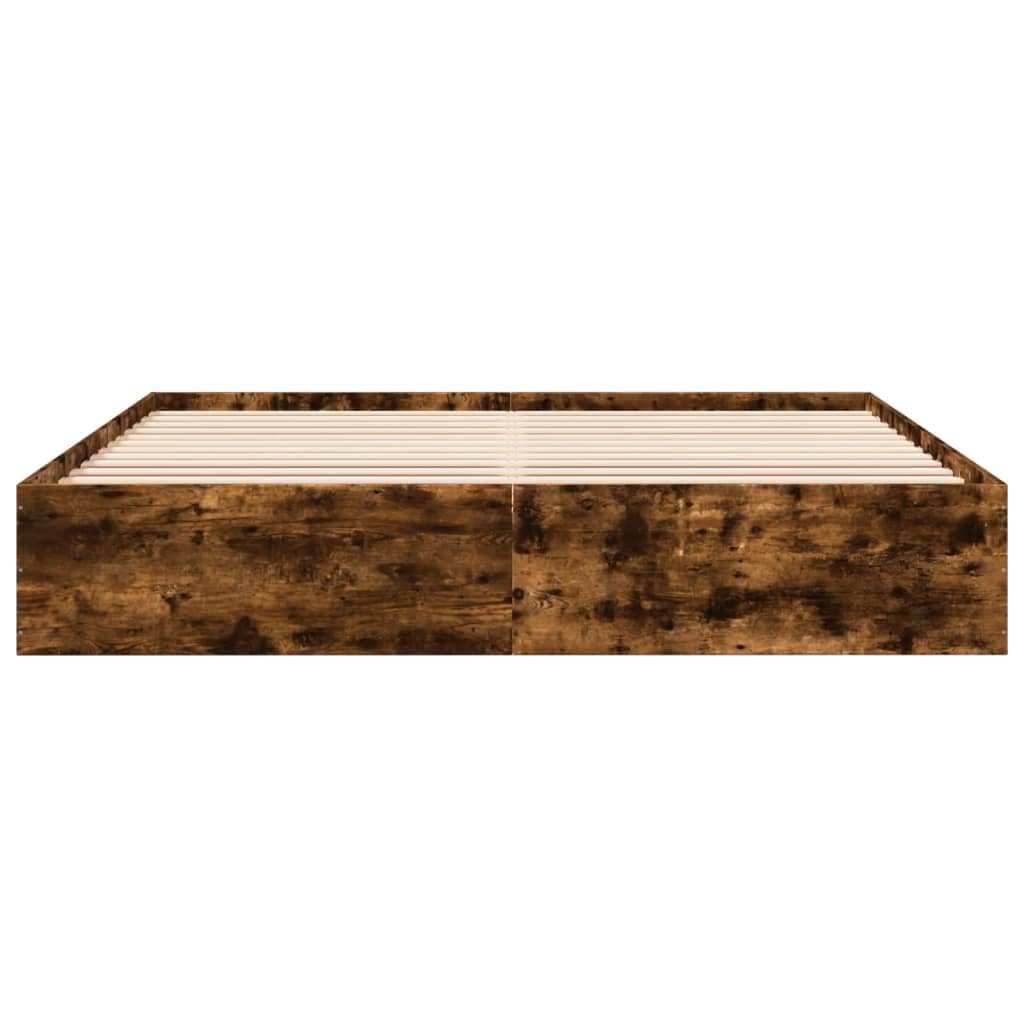 Bed Frame without Mattress Smoked Oak 200x200 cm