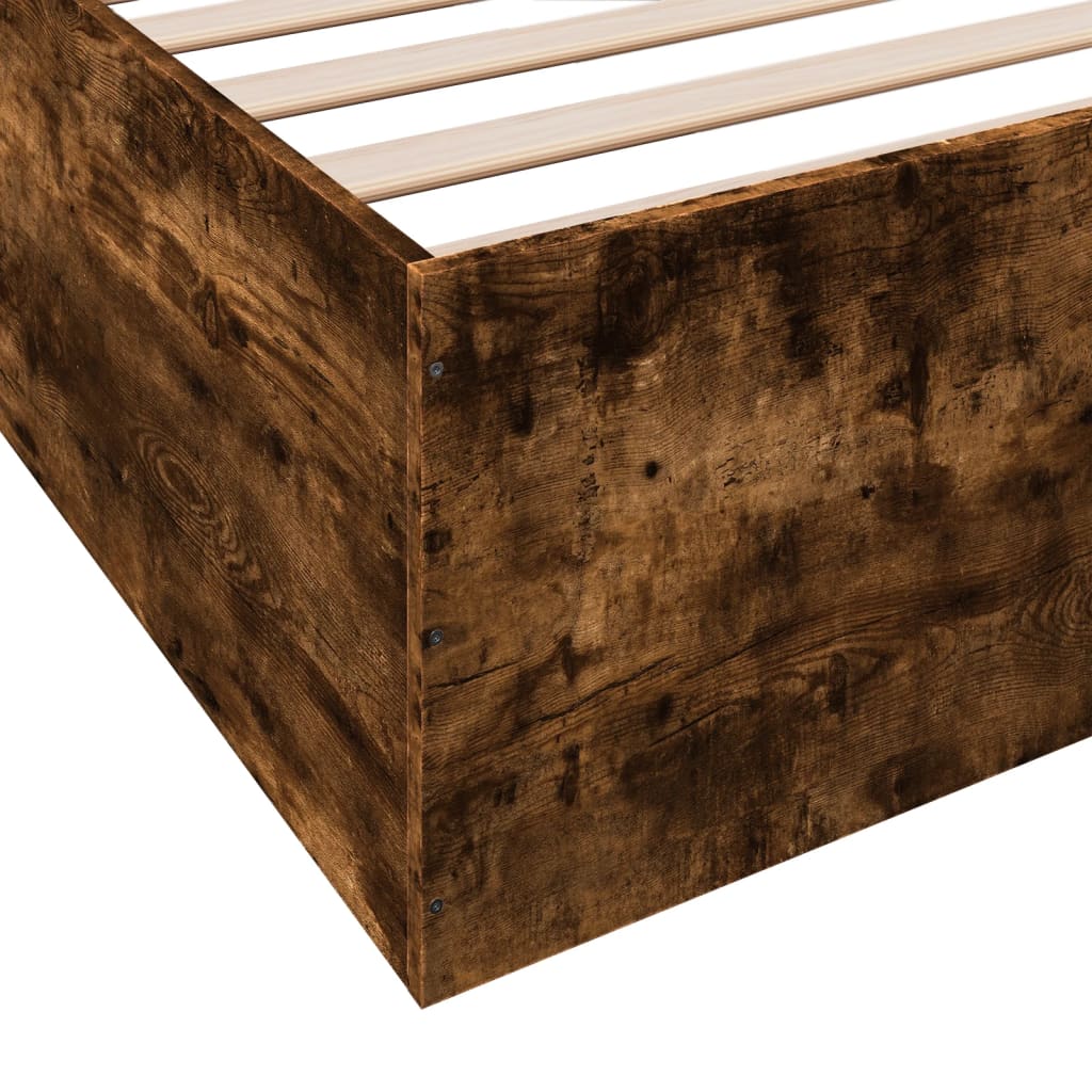 Bed Frame without Mattress Smoked Oak 200x200 cm