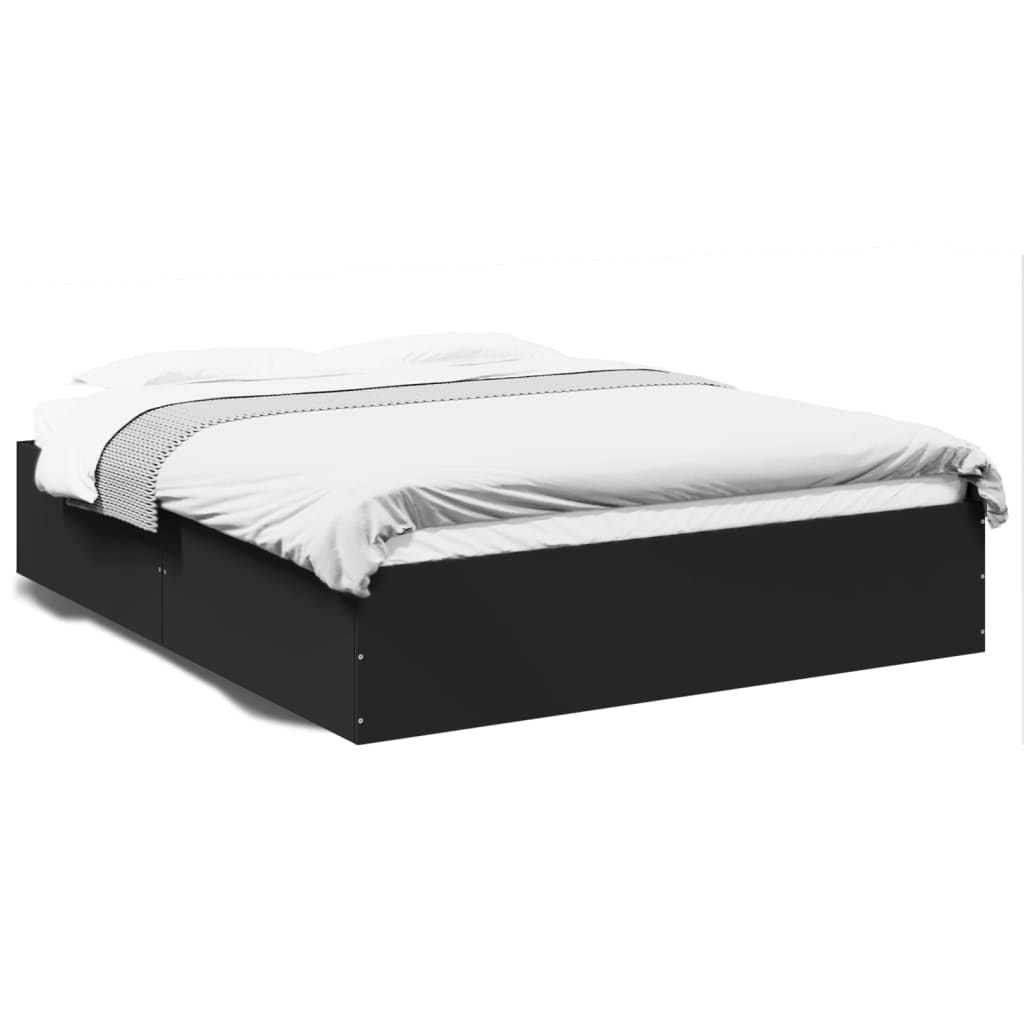 Bed Frame without Mattress Black 160x200 cm