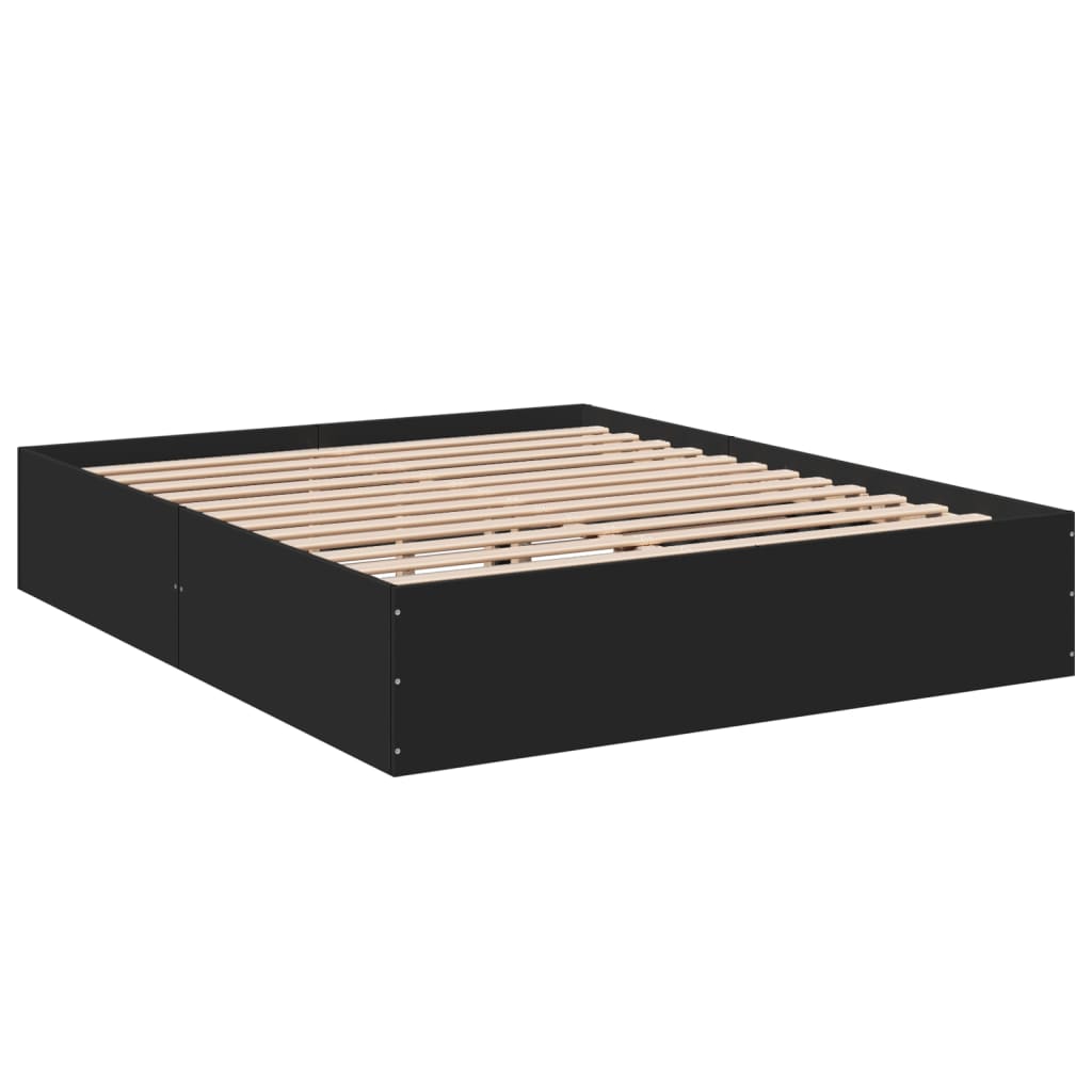 Bed Frame without Mattress Black 160x200 cm
