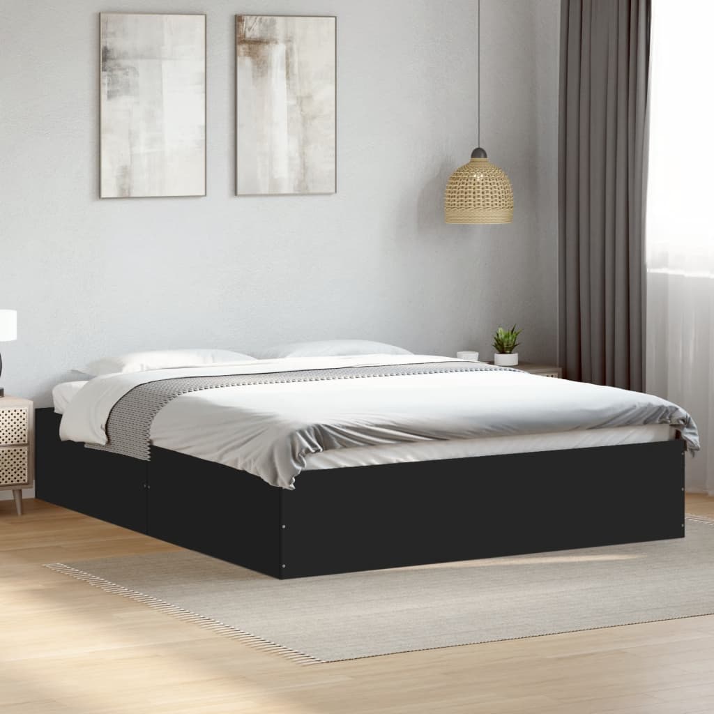 Bed Frame without Mattress Black 160x200 cm