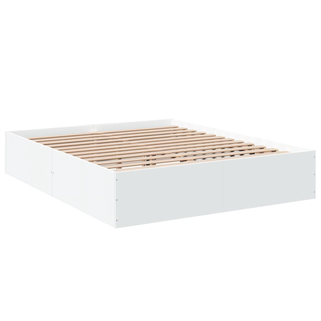 Bed Frame without Mattress White 150x200 cm King Size