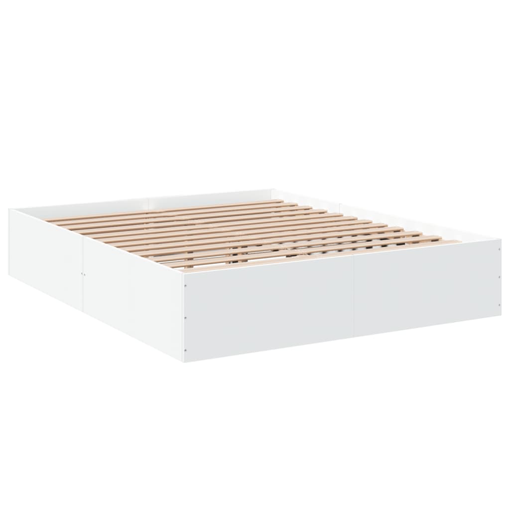 Bed Frame without Mattress White 150x200 cm King Size