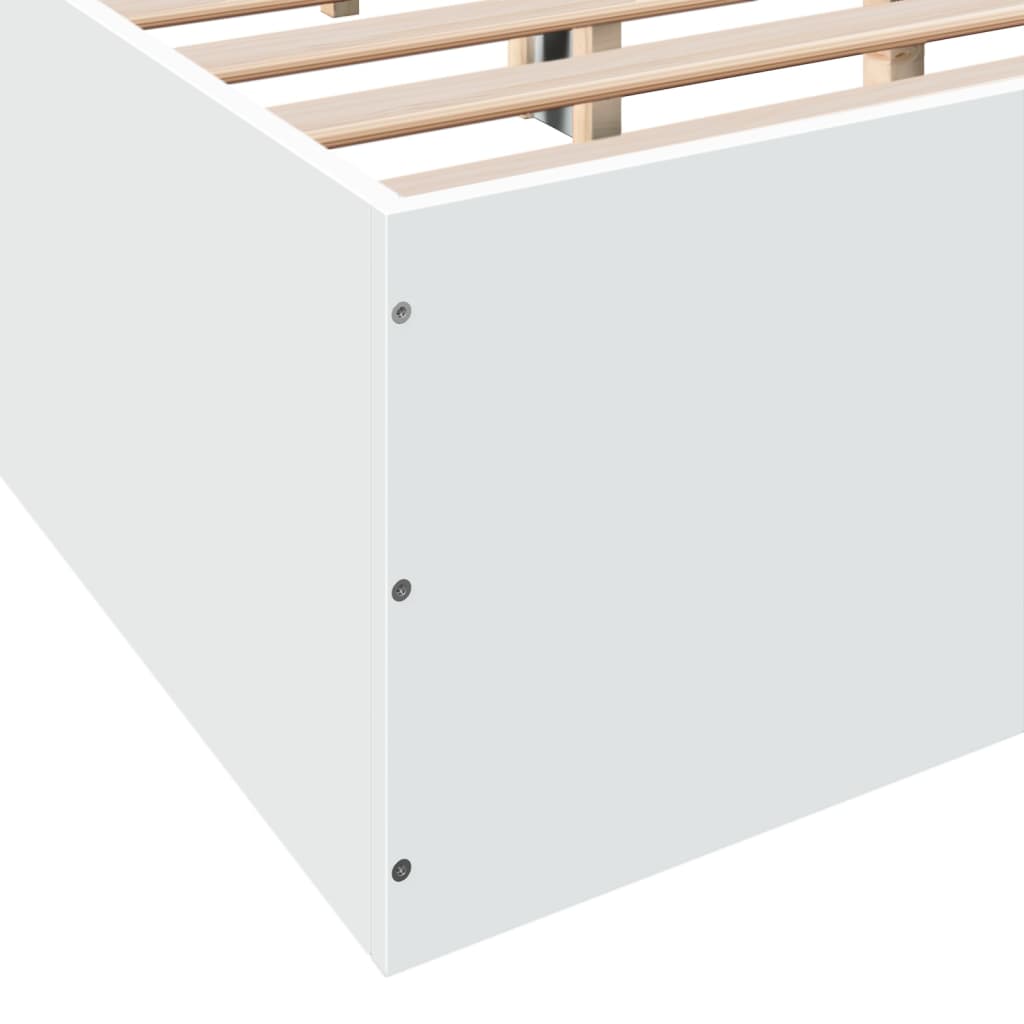 Bed Frame without Mattress White 150x200 cm King Size