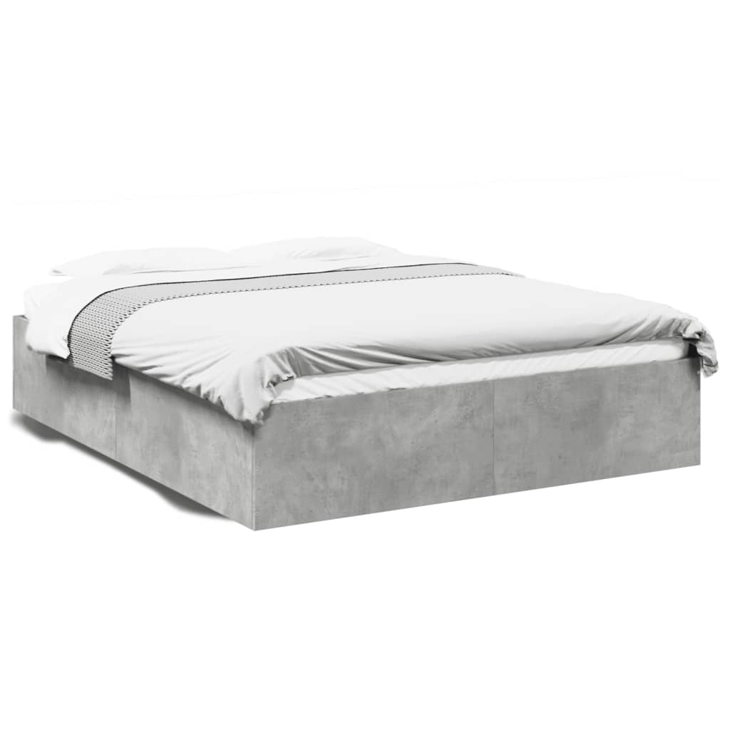 Bed Frame without Mattress Concrete Grey 150x200 cm King Size