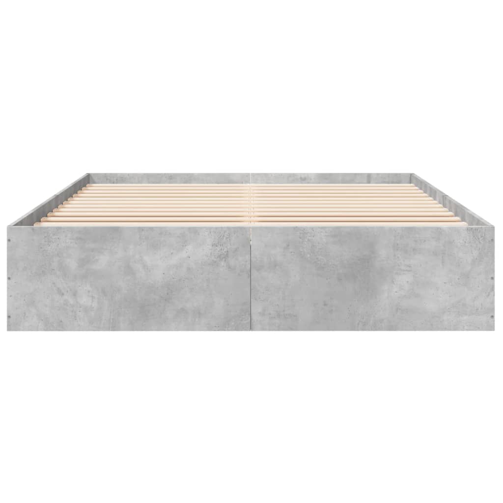 Bed Frame without Mattress Concrete Grey 150x200 cm King Size