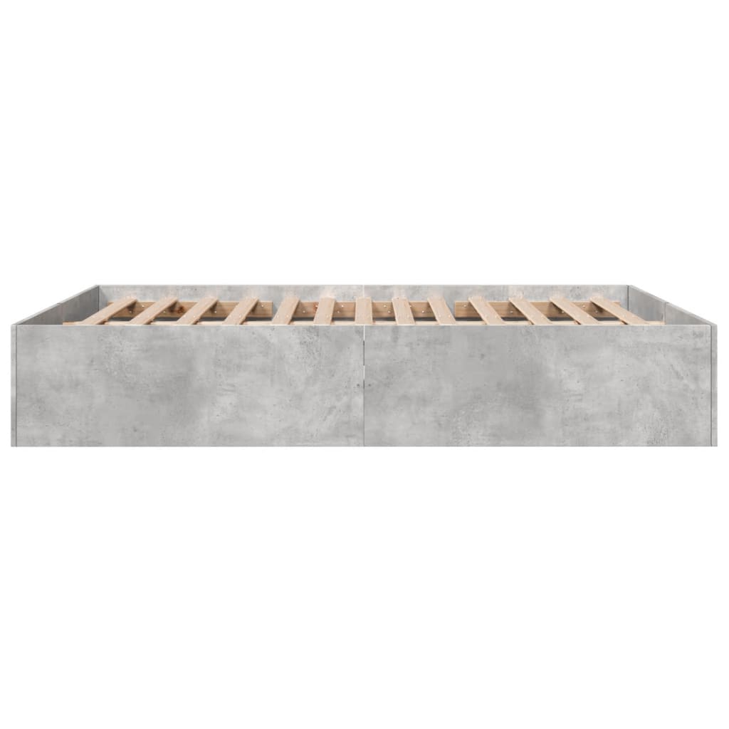 Bed Frame without Mattress Concrete Grey 150x200 cm King Size