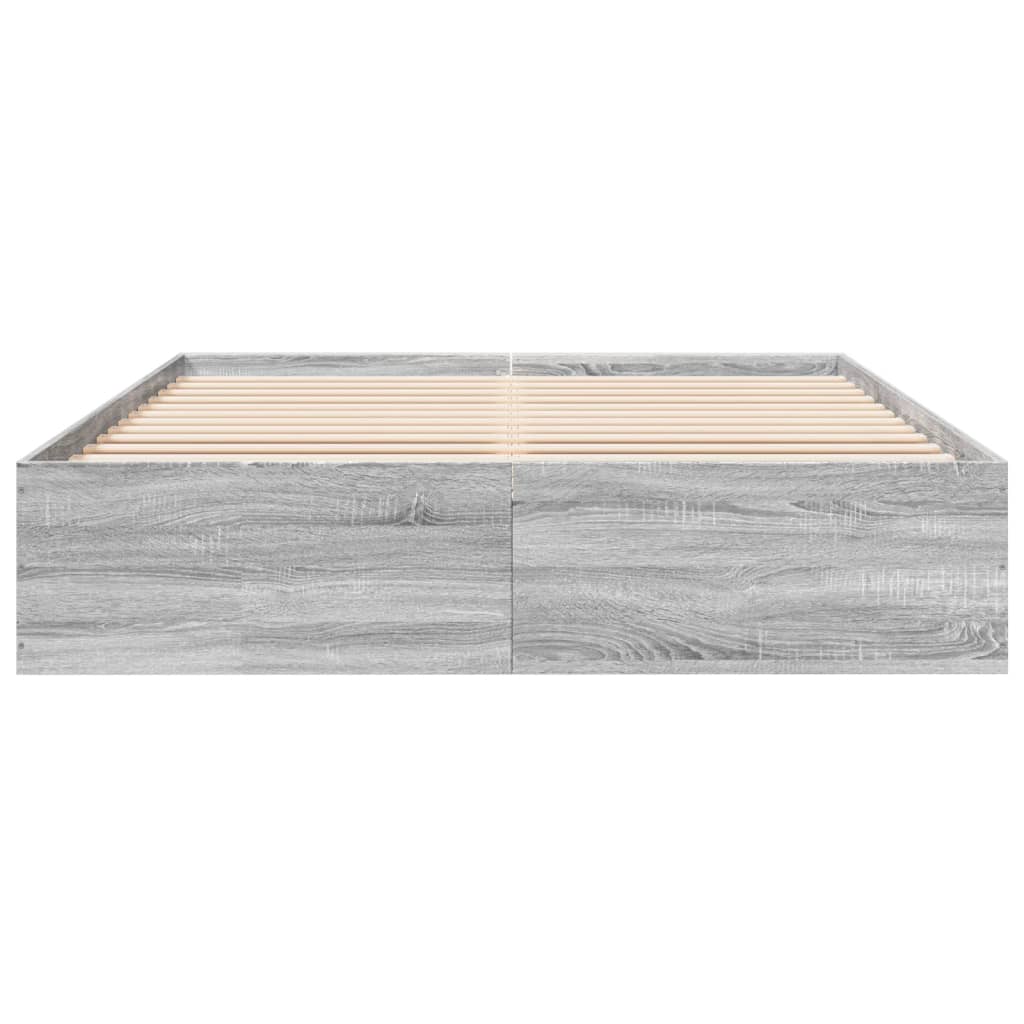 Bed Frame without Mattress Grey Sonoma 150x200 cm King Size