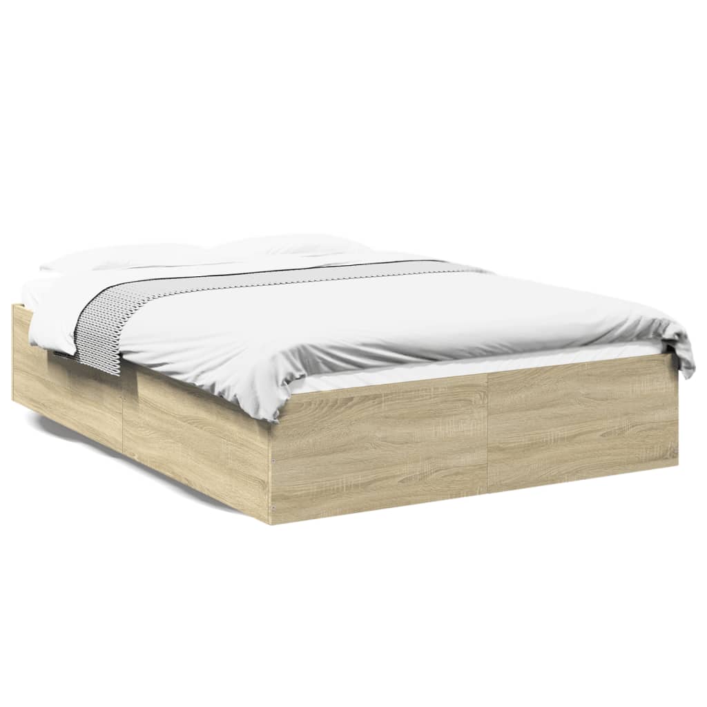 Bed Frame without Mattress Sonoma Oak 140x200 cm