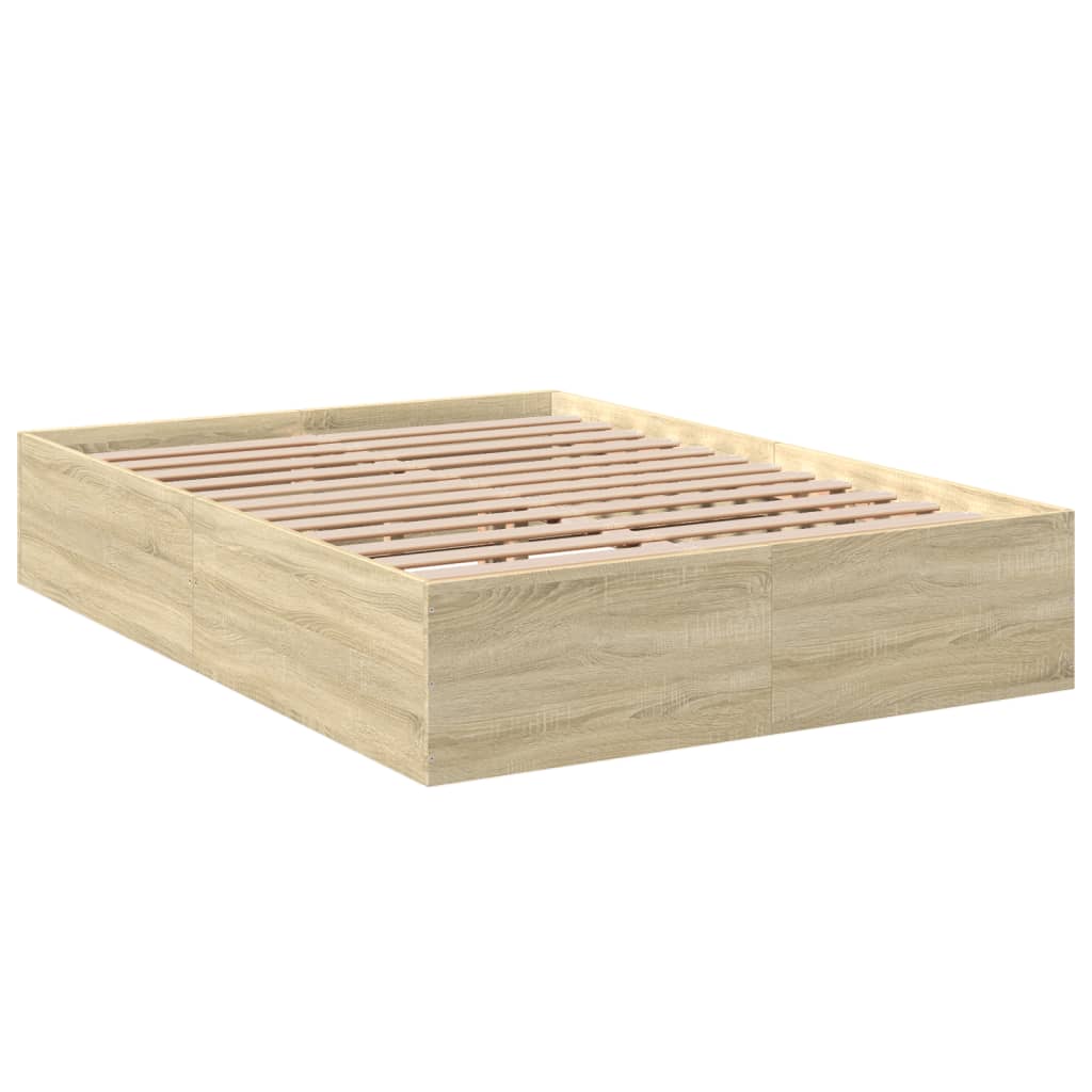 Bed Frame without Mattress Sonoma Oak 140x200 cm