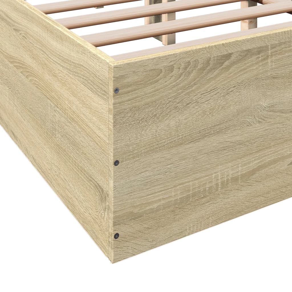 Bed Frame without Mattress Sonoma Oak 140x200 cm