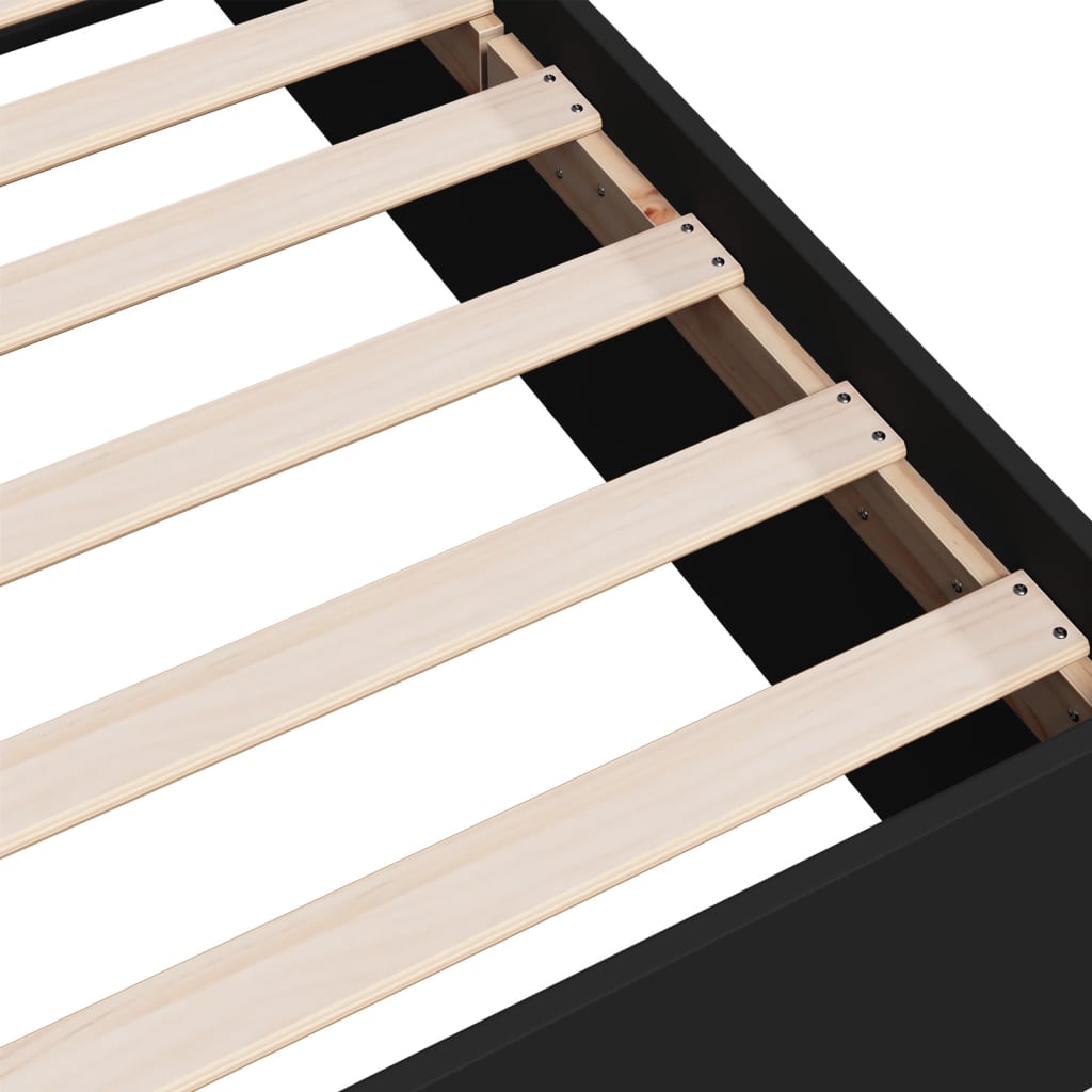 Bed Frame without Mattress Black 120x200 cm