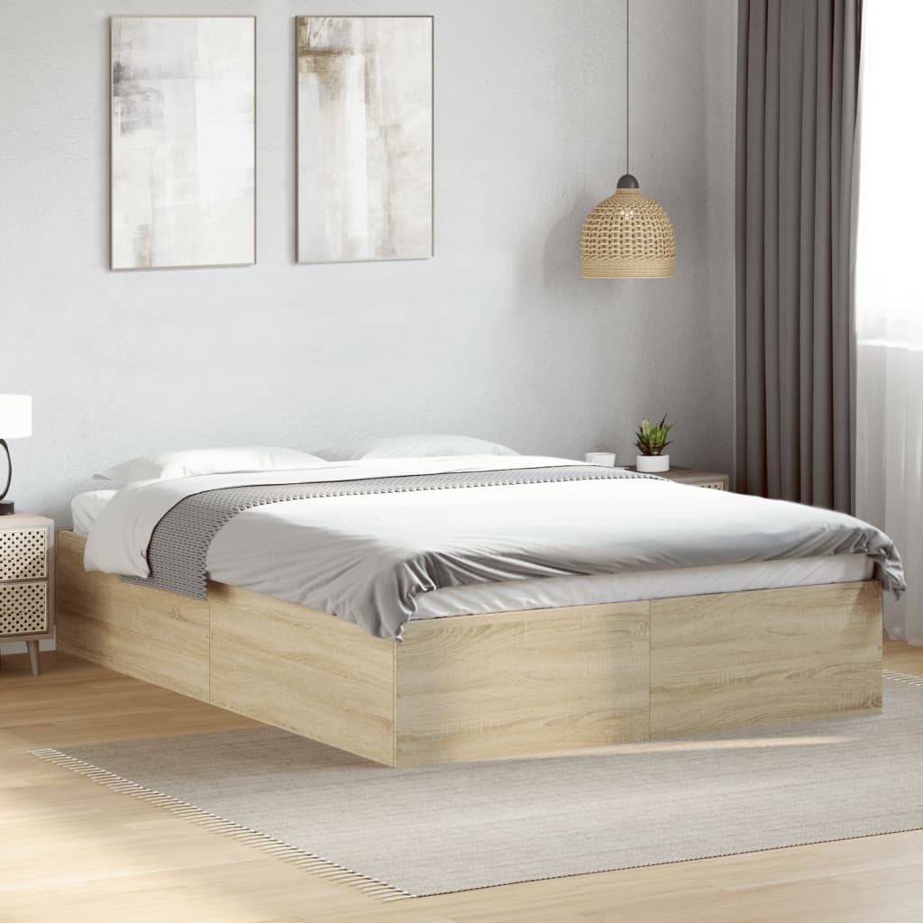 Bed Frame without Mattress Sonoma Oak 120x200 cm