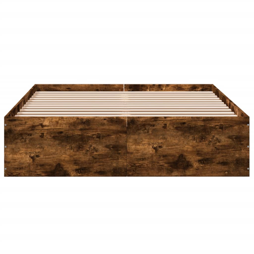 Bed Frame without Mattress Smoked Oak 120x200 cm