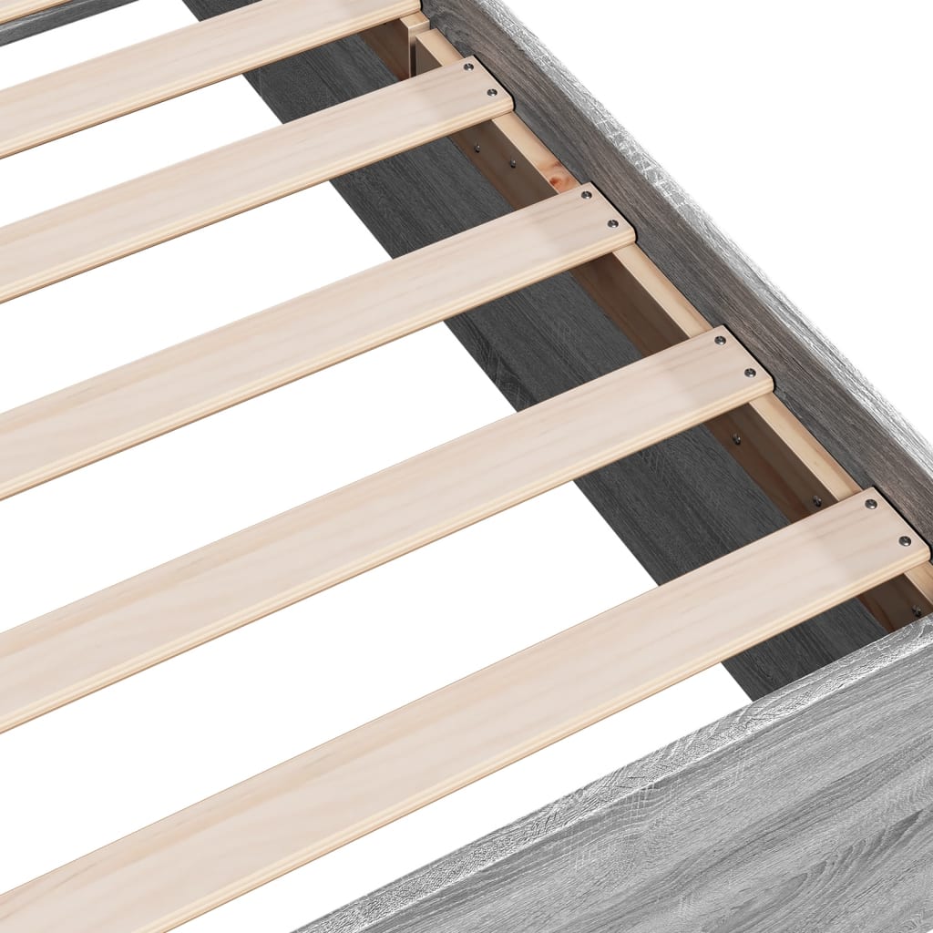 Bed Frame without Mattress Grey Sonoma 120x200 cm