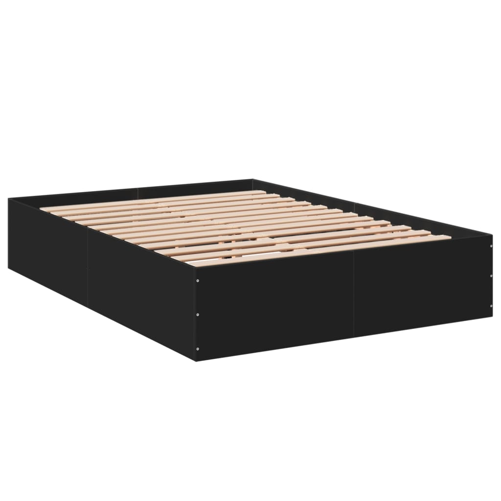 Bed Frame without Mattress Black 140x190 cm