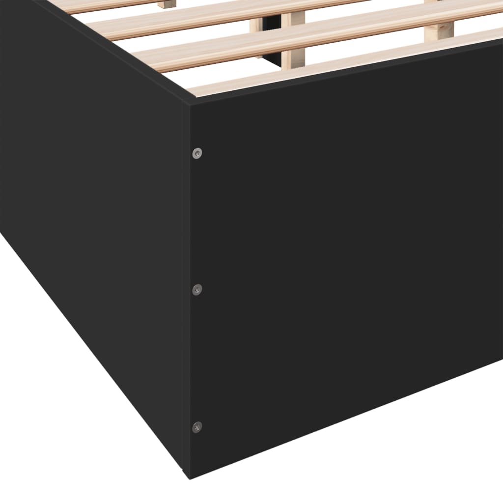 Bed Frame without Mattress Black 135x190 cm Double