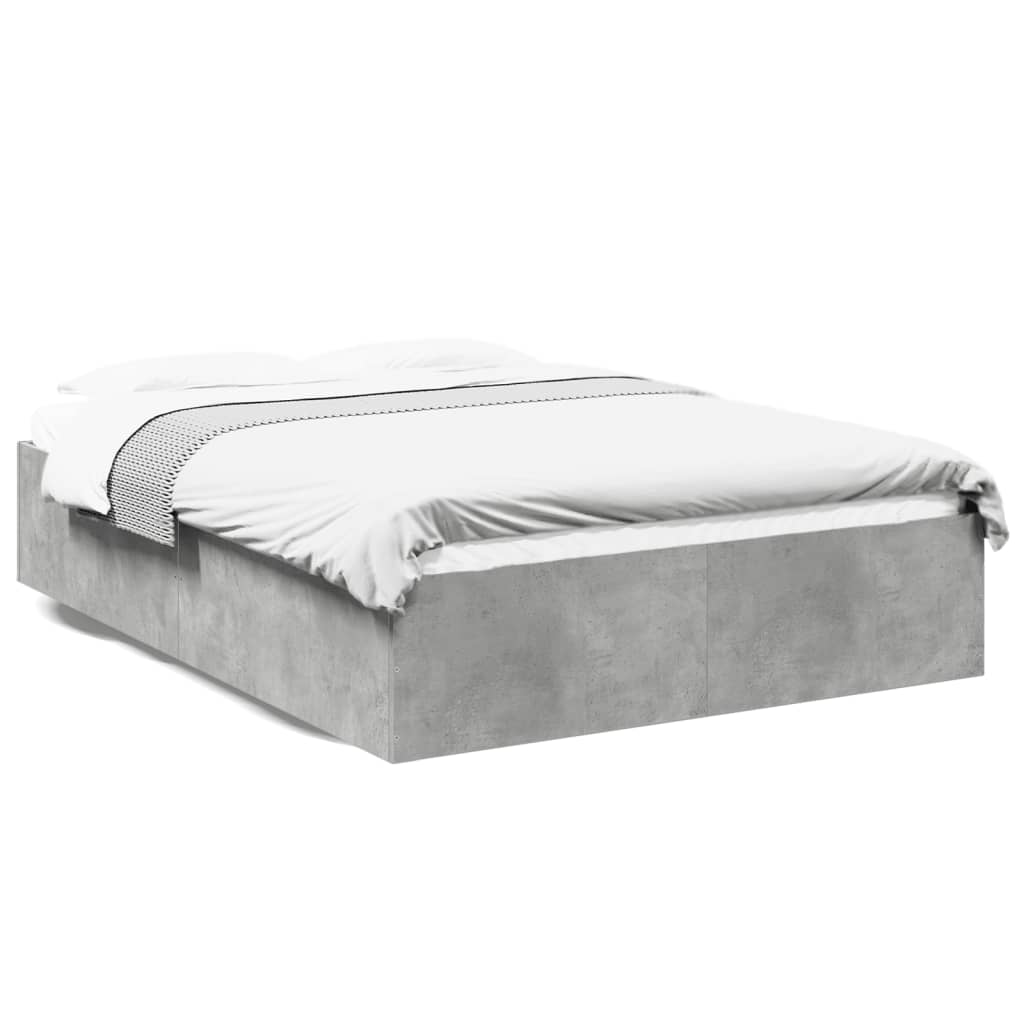 Bed Frame without Mattress Concrete Grey 135x190 cm Double