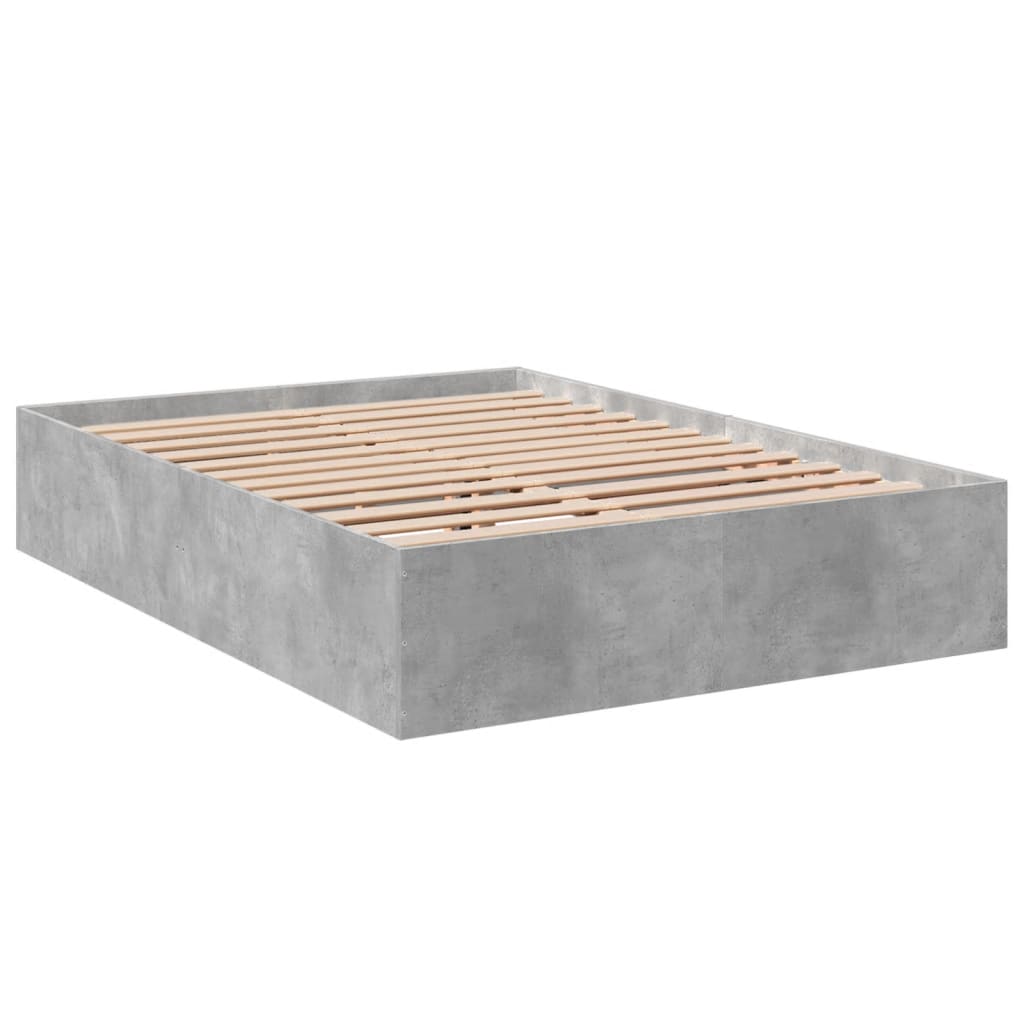 Bed Frame without Mattress Concrete Grey 135x190 cm Double