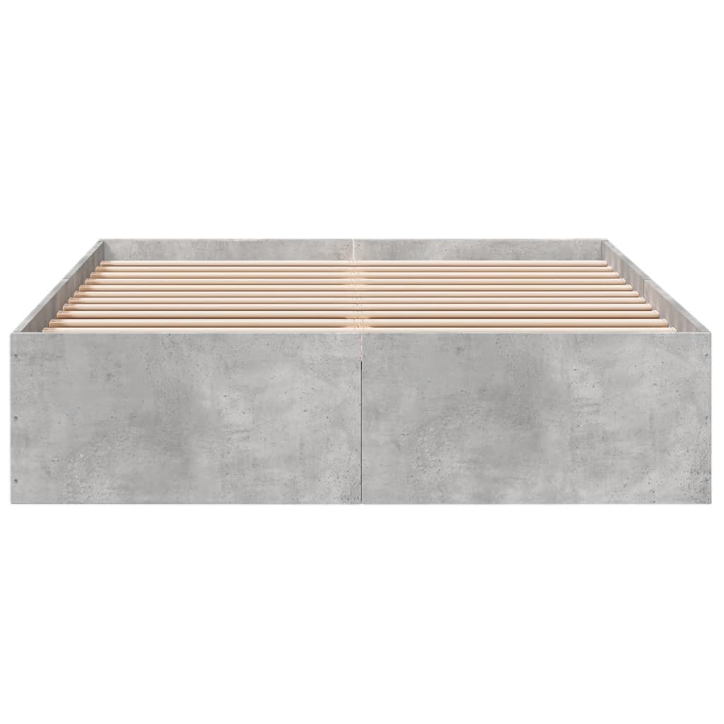 Bed Frame without Mattress Concrete Grey 135x190 cm Double