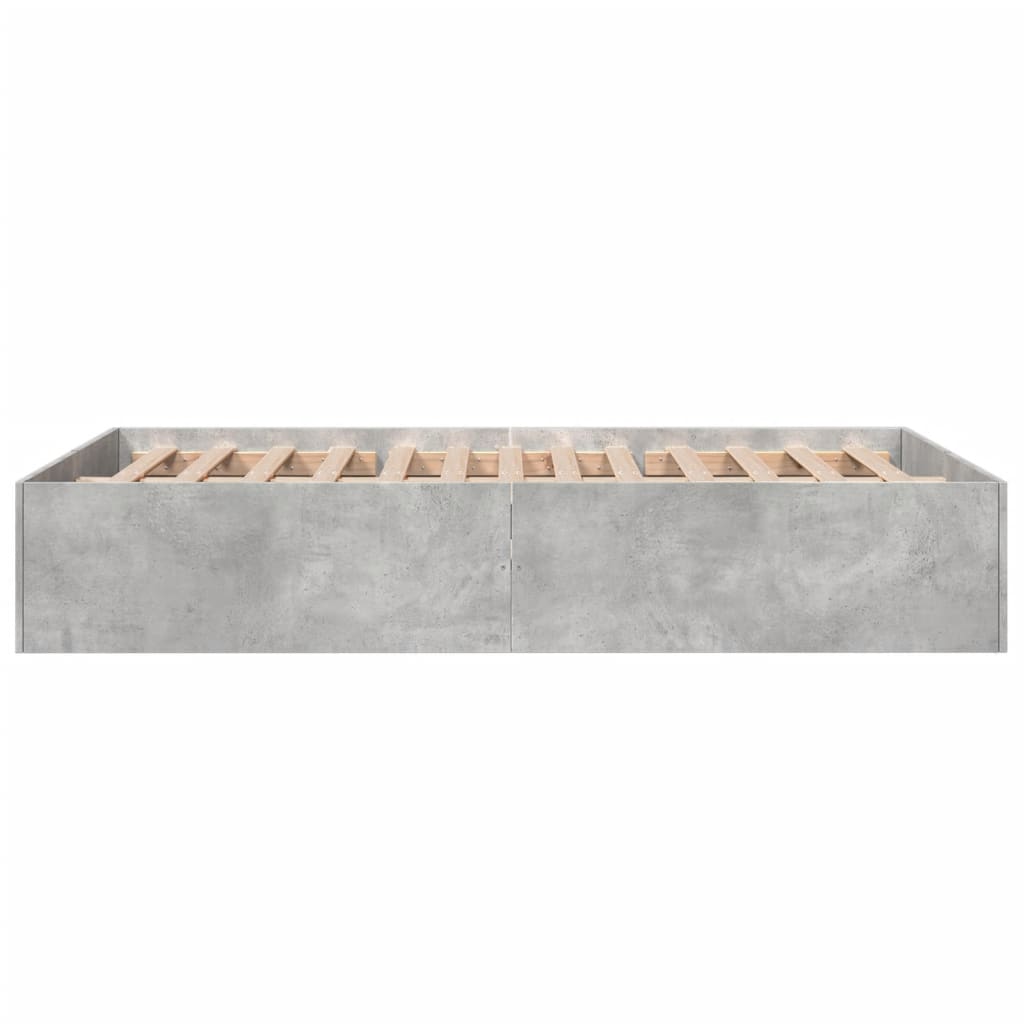 Bed Frame without Mattress Concrete Grey 135x190 cm Double