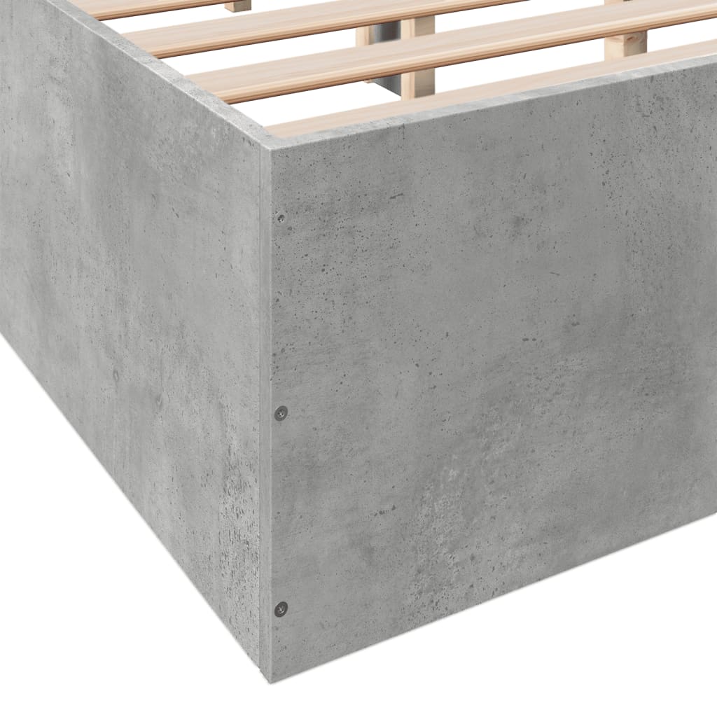Bed Frame without Mattress Concrete Grey 135x190 cm Double