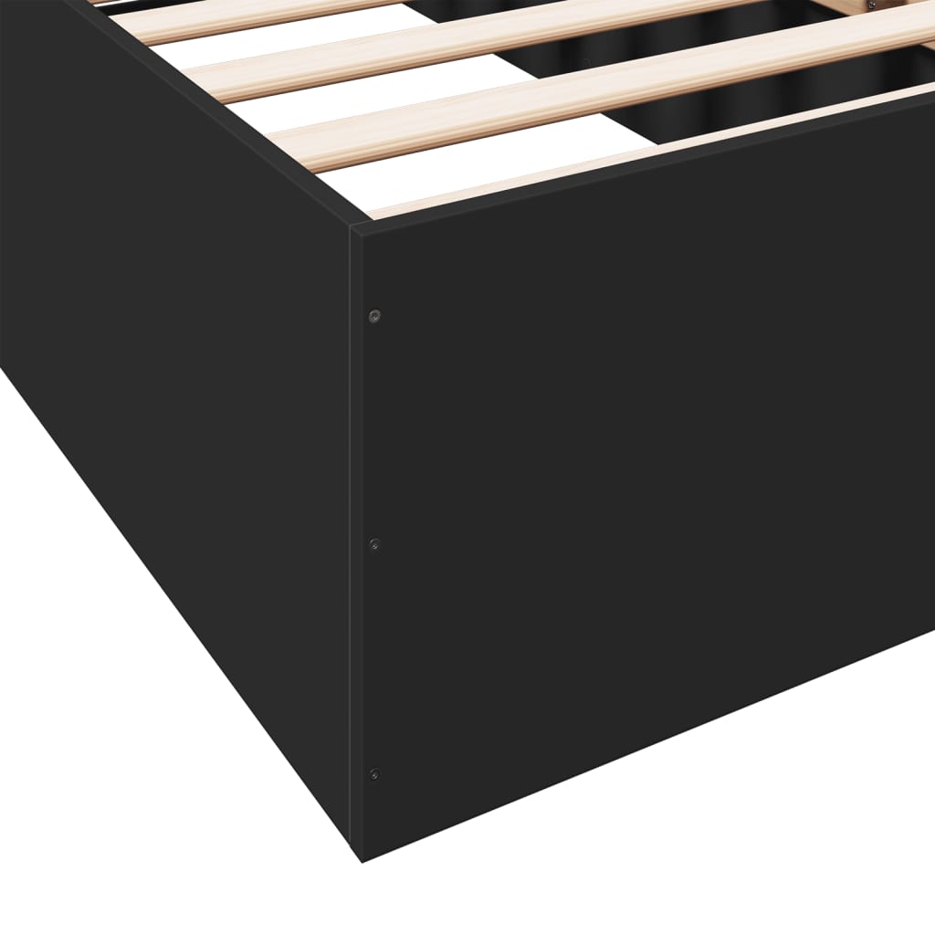 Bed Frame without Mattress Black 100x200 cm