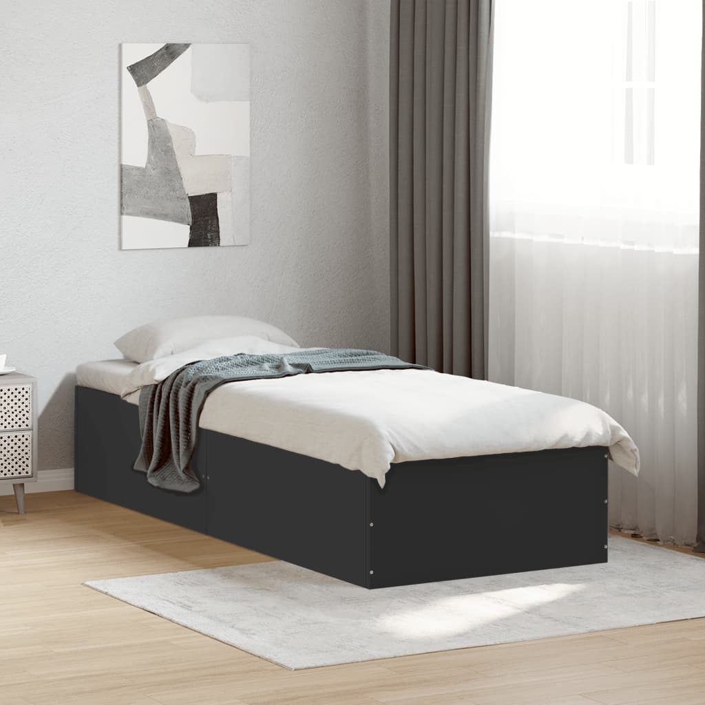 Bed Frame without Mattress Black 100x200 cm