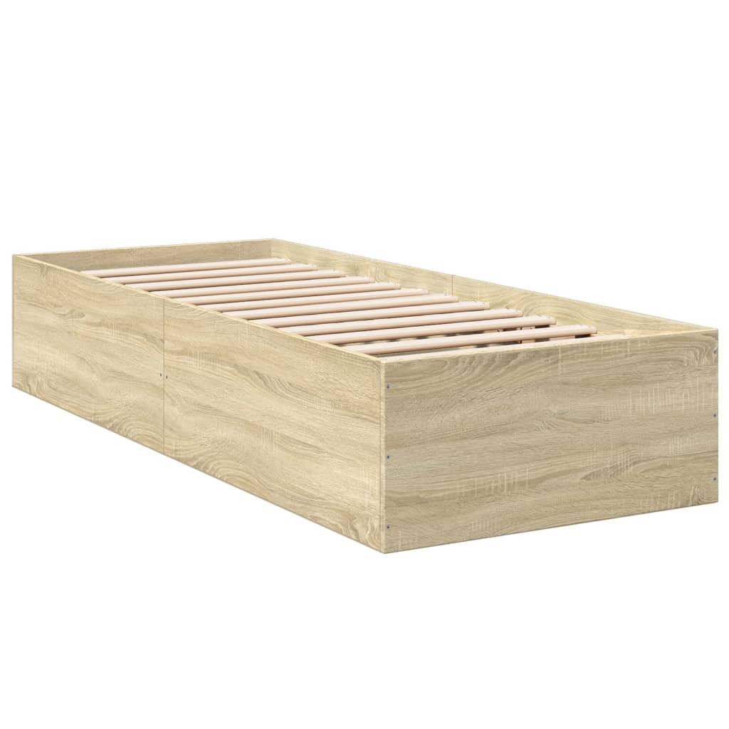Bed Frame without Mattress Sonoma Oak 100x200 cm