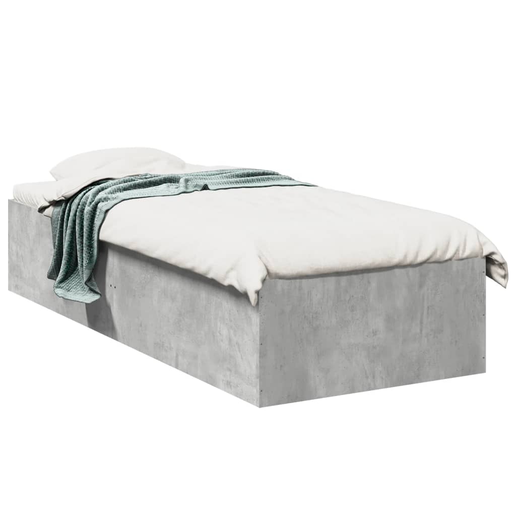 Bed Frame without Mattress Concrete Grey 100x200 cm