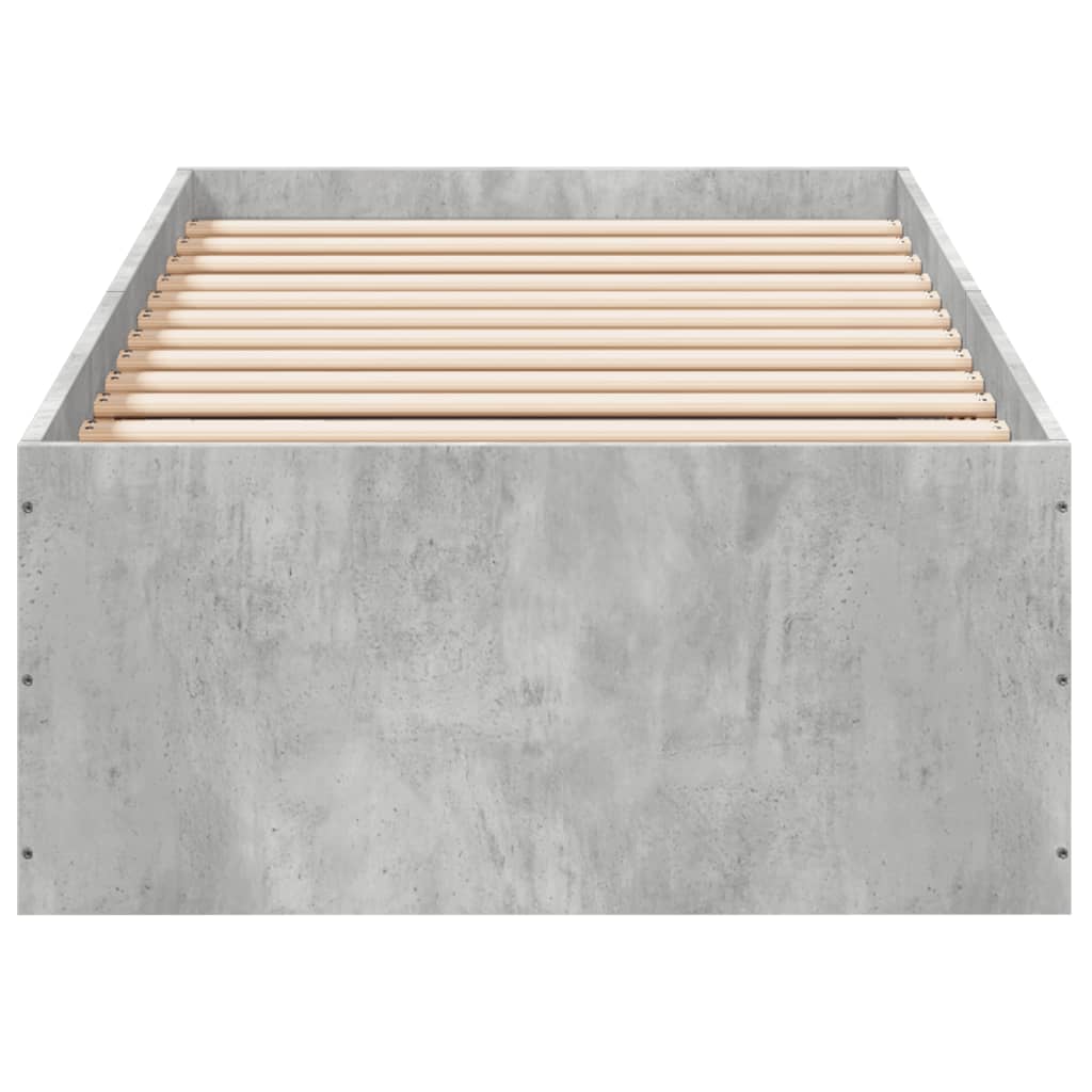 Bed Frame without Mattress Concrete Grey 100x200 cm