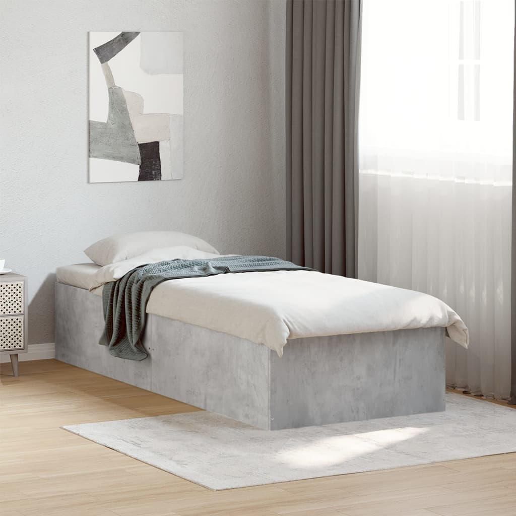 Bed Frame without Mattress Concrete Grey 100x200 cm