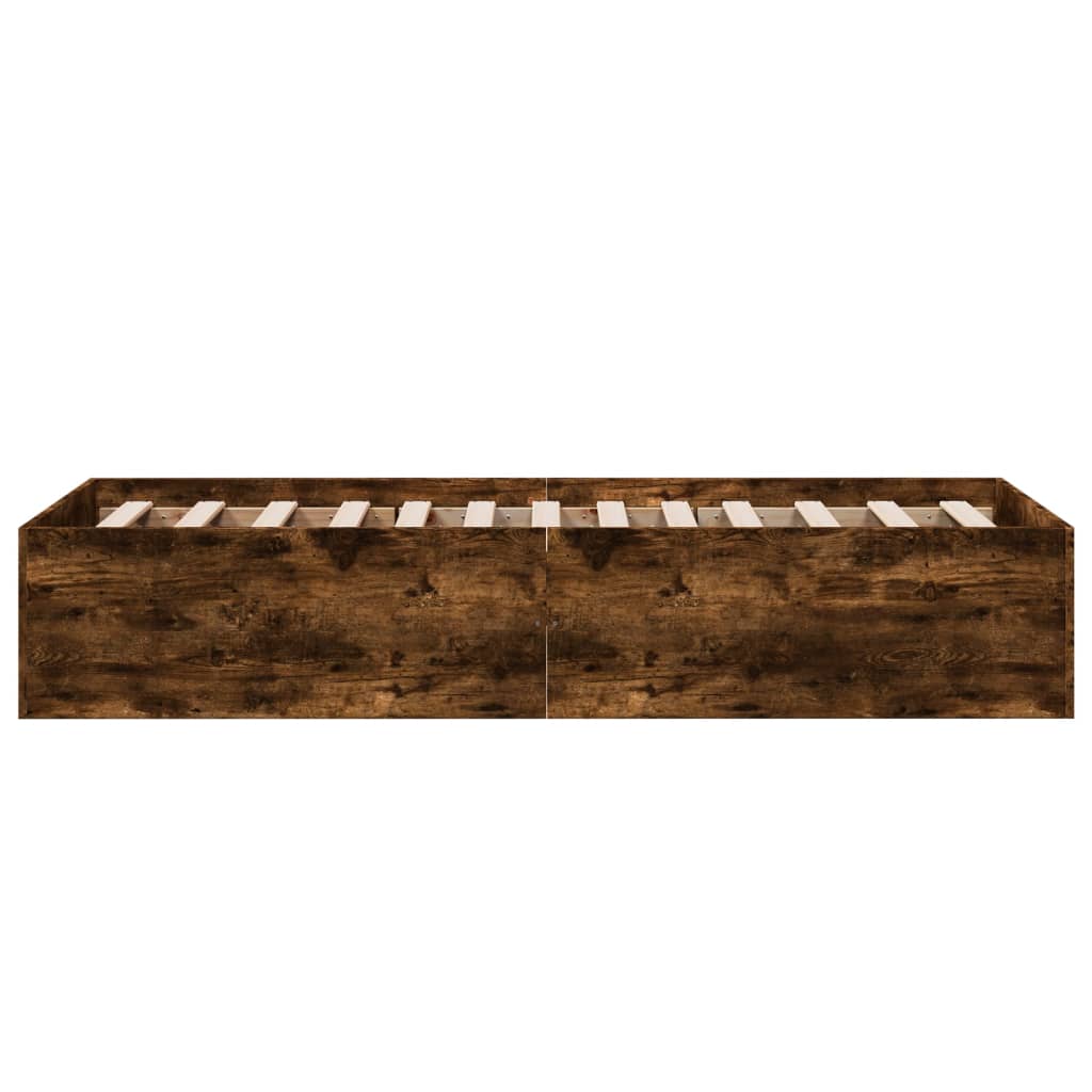Bed Frame without Mattress Smoked Oak 100x200 cm