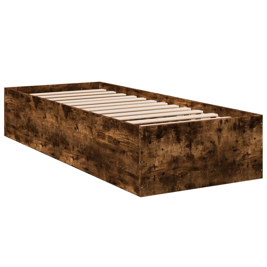 Bed Frame without Mattress Smoked Oak 100x200 cm
