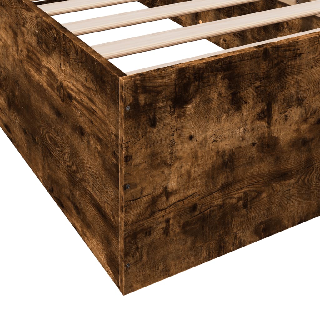 Bed Frame without Mattress Smoked Oak 100x200 cm