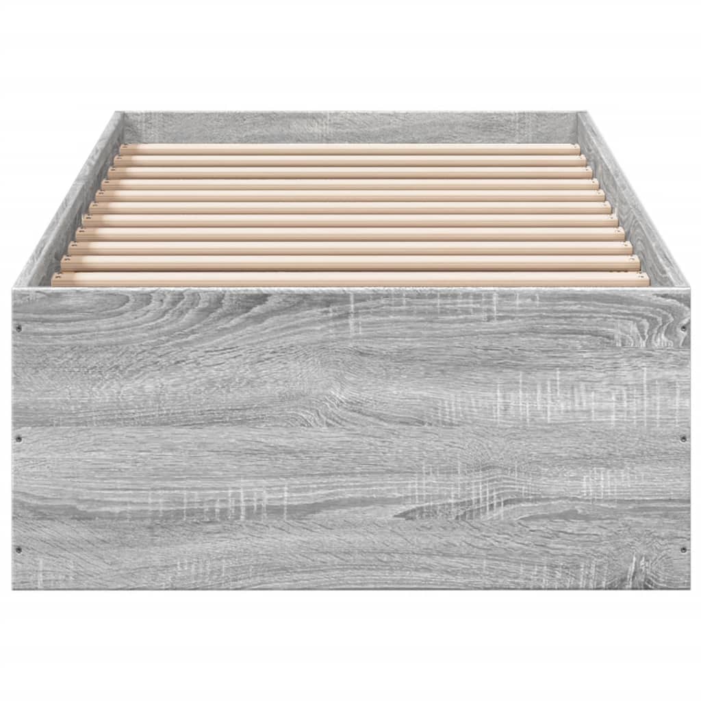 Bed Frame without Mattress Grey Sonoma 100x200 cm
