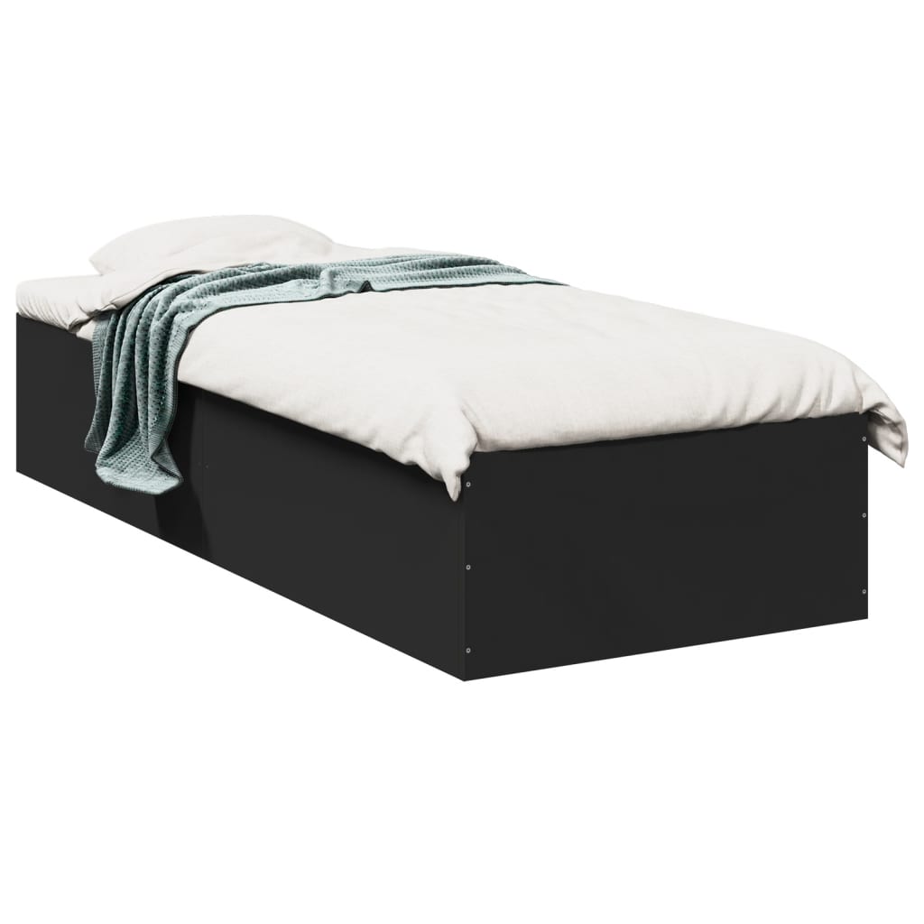 Bed Frame without Mattress Black 90x200 cm