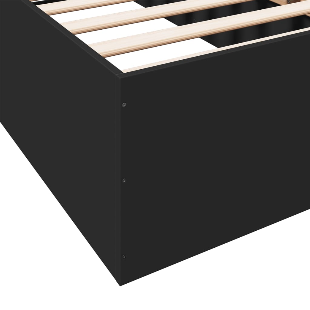 Bed Frame without Mattress Black 90x200 cm