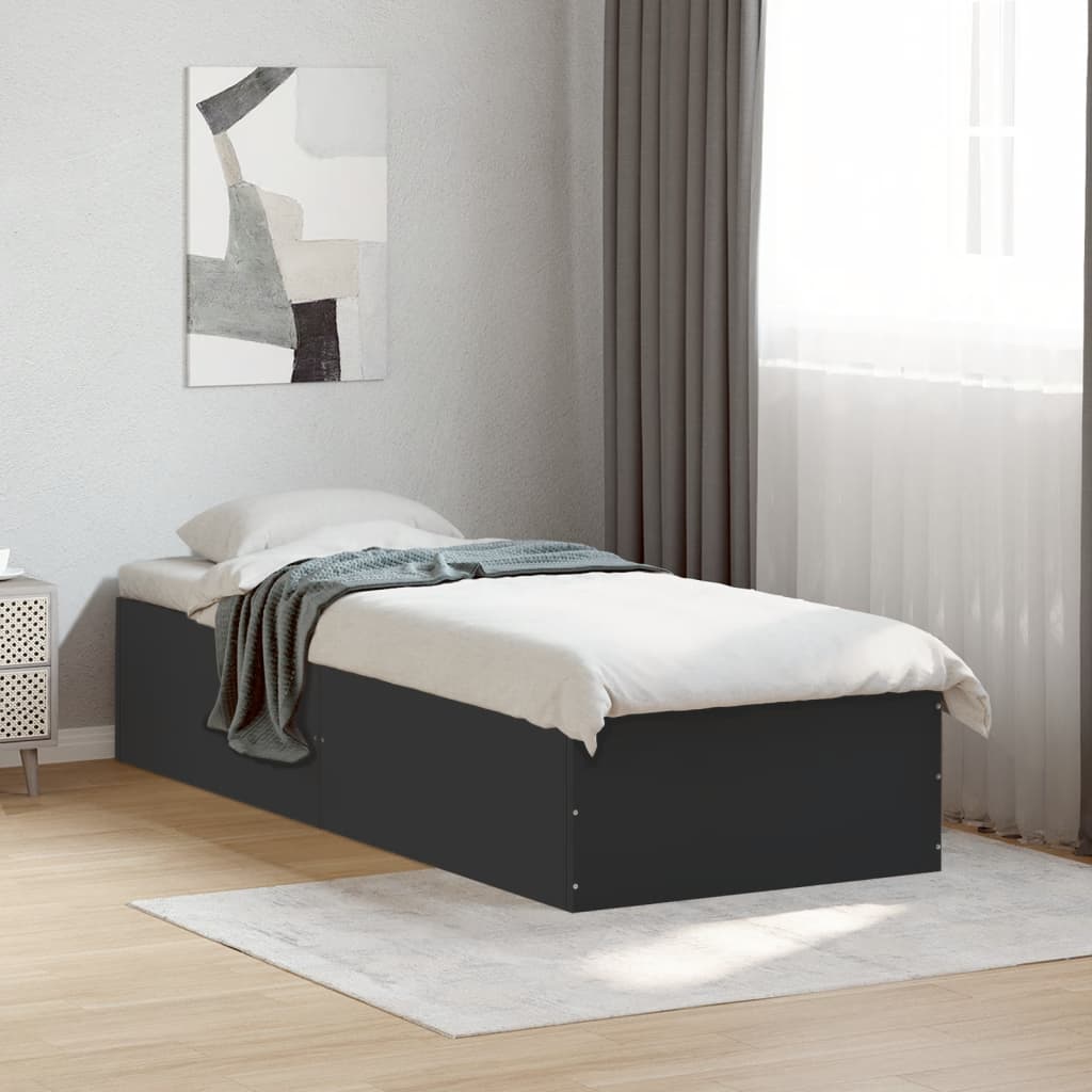 Bed Frame without Mattress Black 90x200 cm