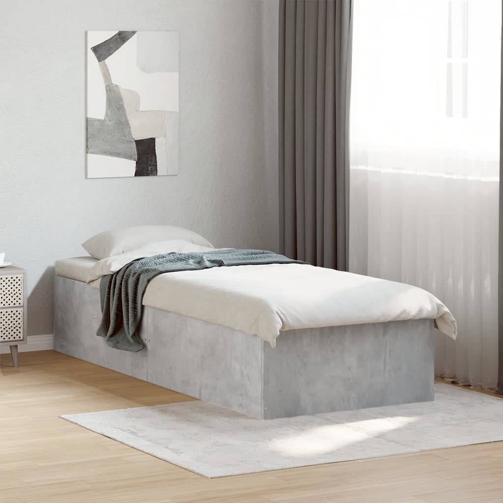 Bed Frame without Mattress Concrete Grey 90x200 cm