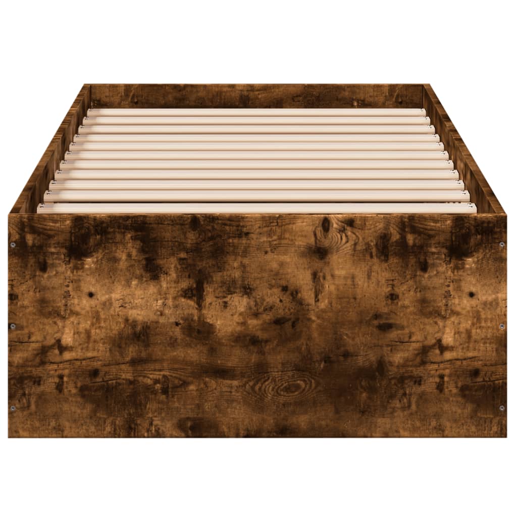 Bed Frame without Mattress Smoked Oak 90x200 cm