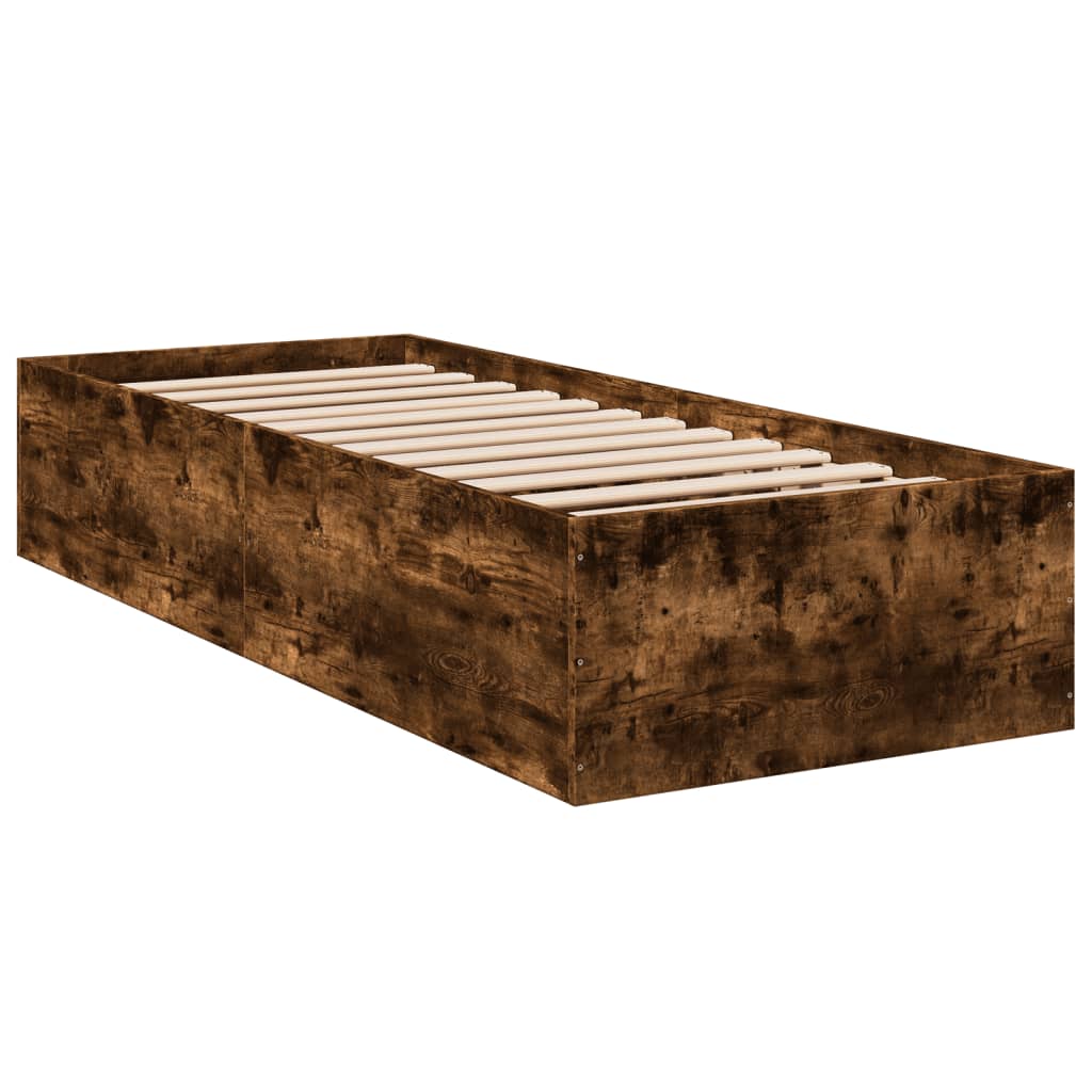 Bed Frame without Mattress Smoked Oak 90x200 cm