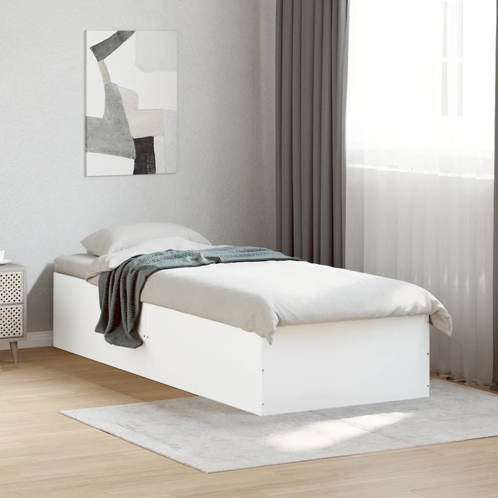 Bed Frame without Mattress White 90x190 cm Single