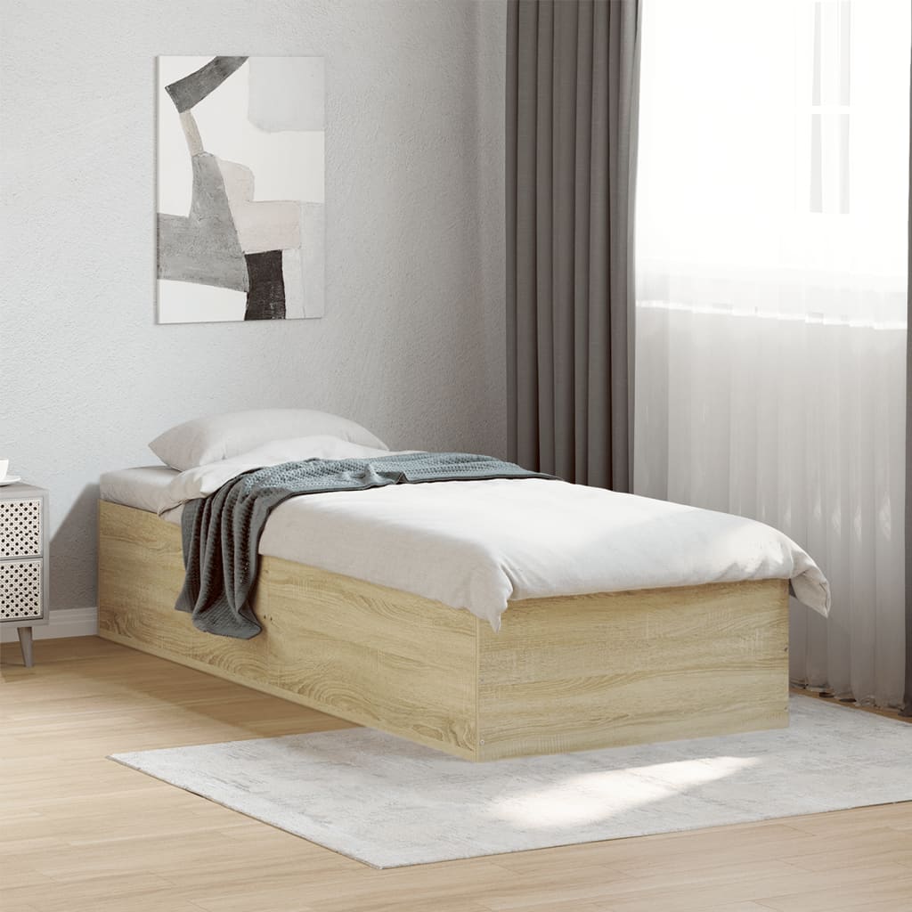Bed Frame without Mattress Sonoma Oak 90x190 cm Single