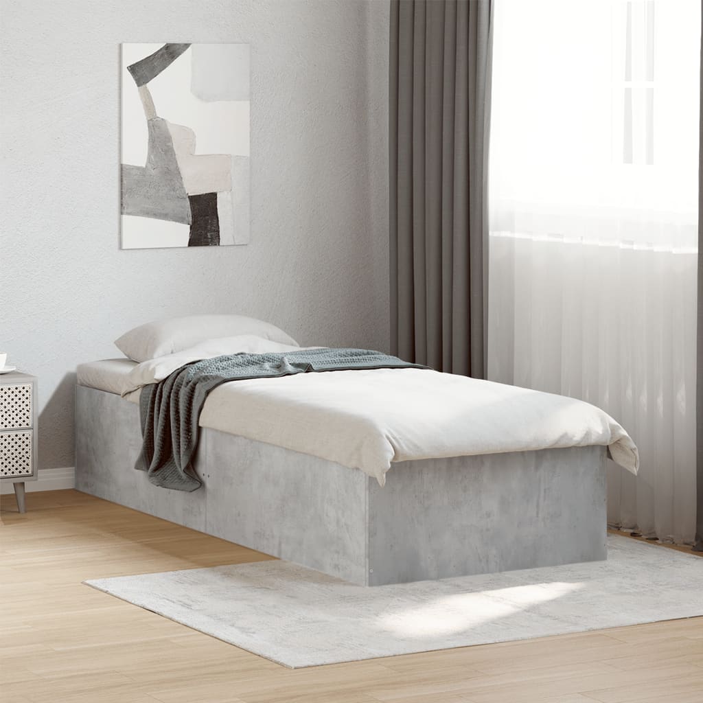 Bed Frame without Mattress Concrete Grey 90x190 cm Single