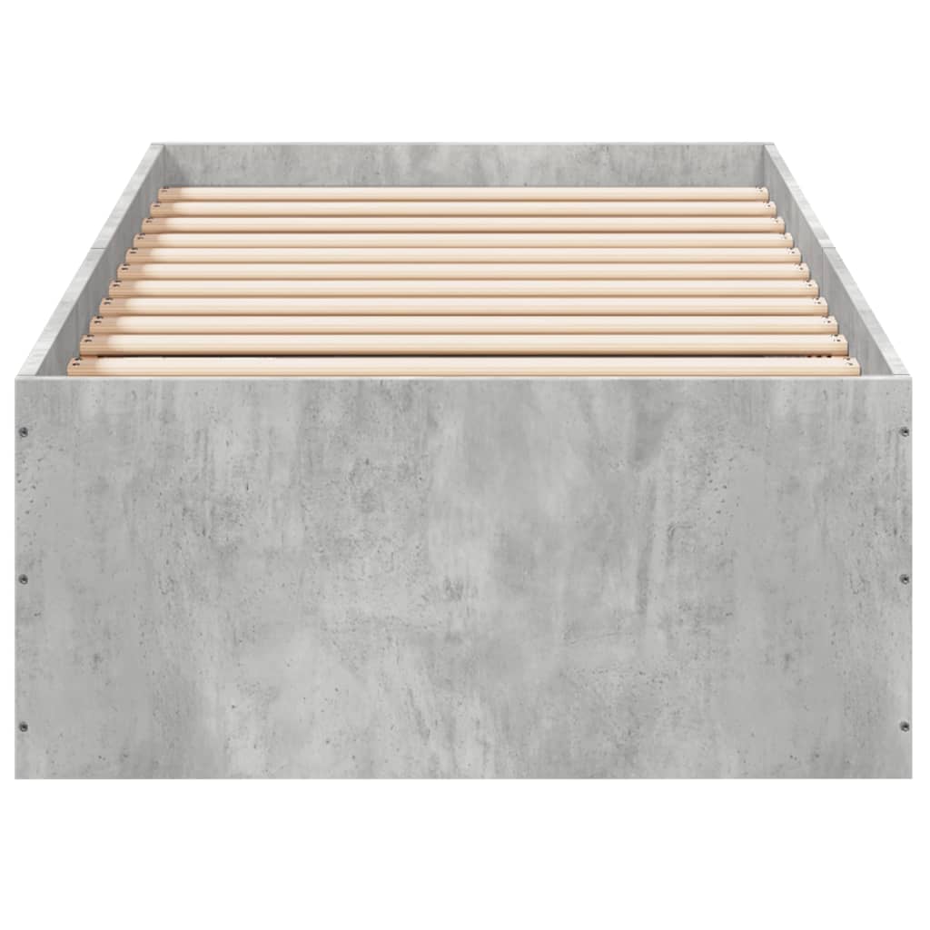 Bed Frame without Mattress Concrete Grey 90x190 cm Single